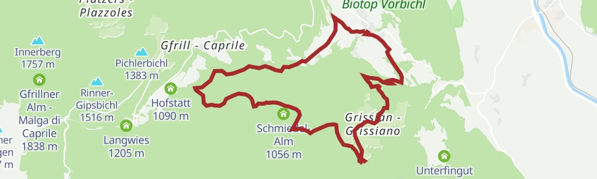 Route map: Percorso circolare Mühlenweg e Grissiano